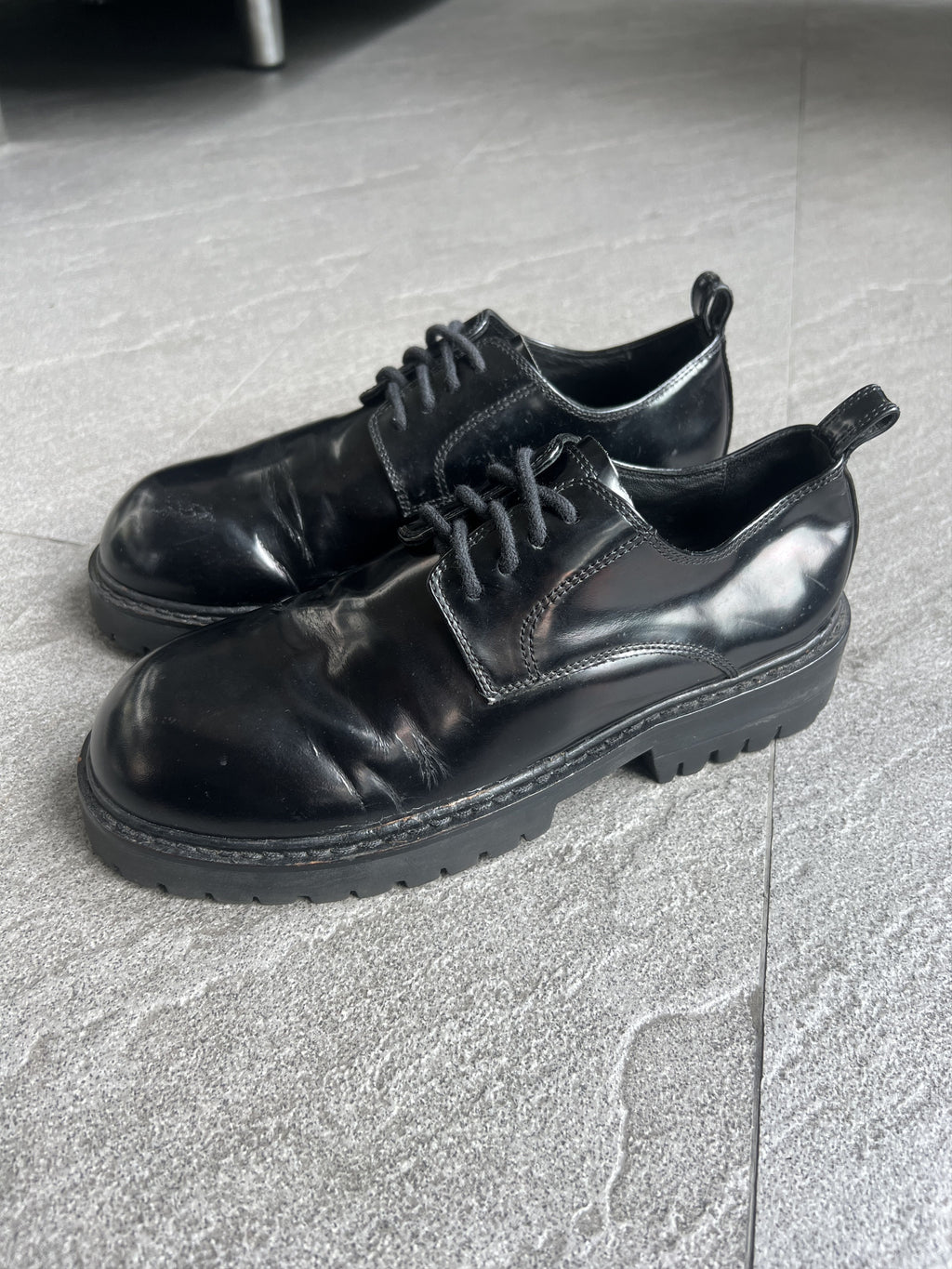 Ann Demeulemeester Leather Commando Sole Derbies EU37