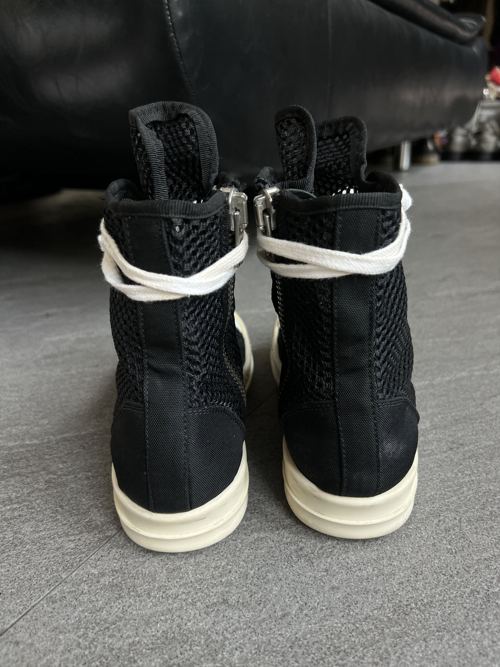 *Rare* Rick Owens DRKSHDW Mesh High Top Ramones EU36