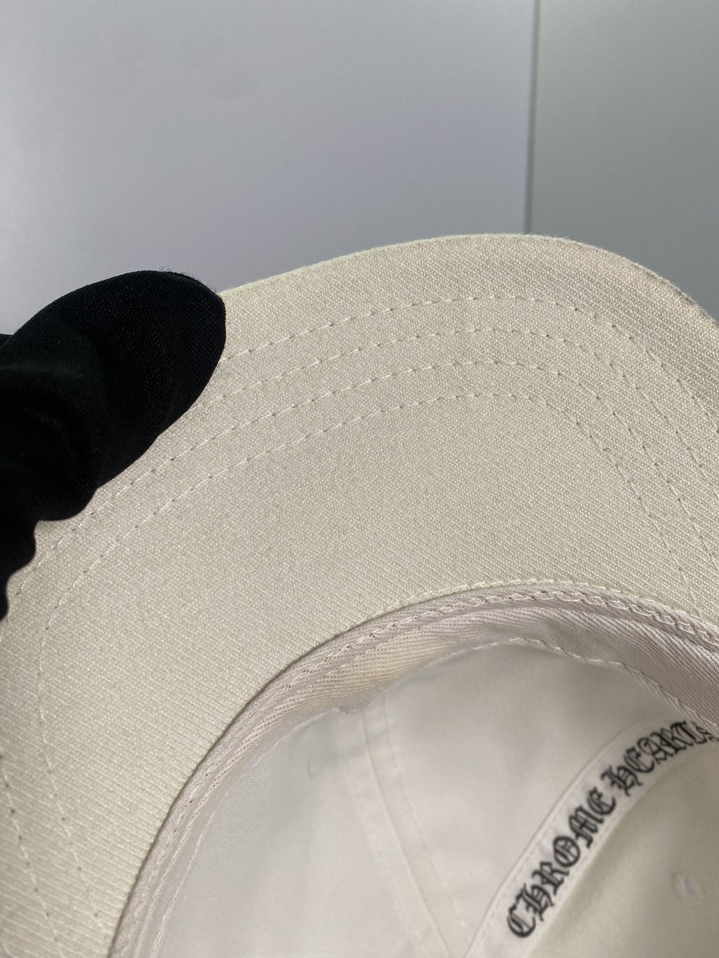 Chrome Hearts Ivory Black CH Monogram Fitted Cap