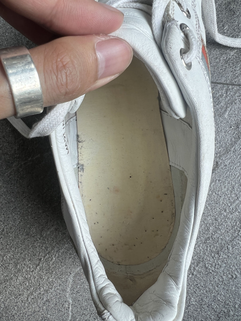Dior Homme Leather Low Top Sneakers White Orange 41.5