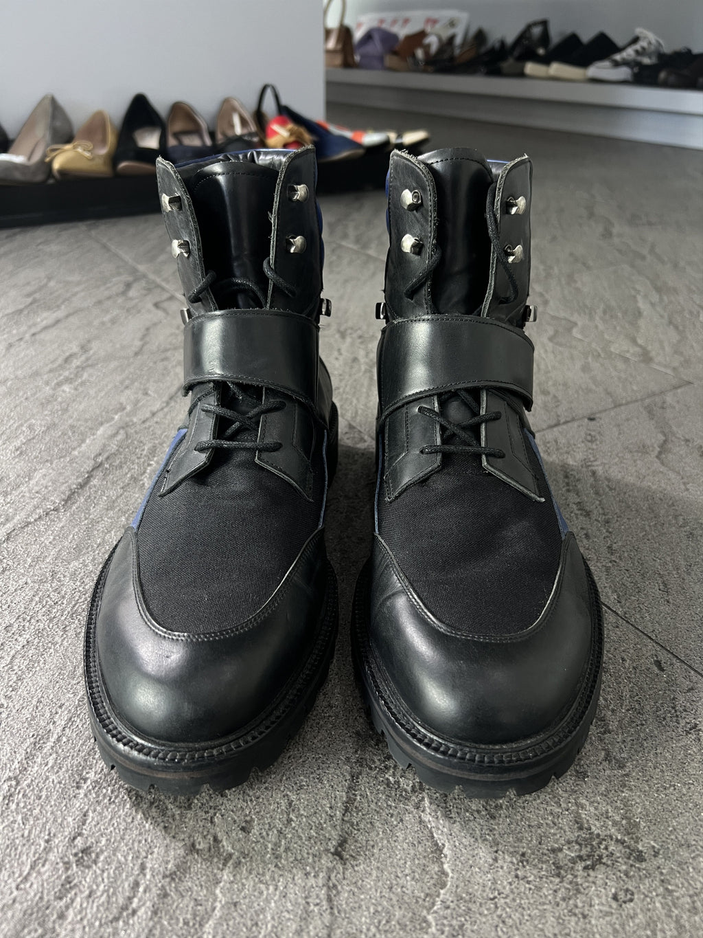 Songzio Homme Strap Combat Boots Vibram Sole