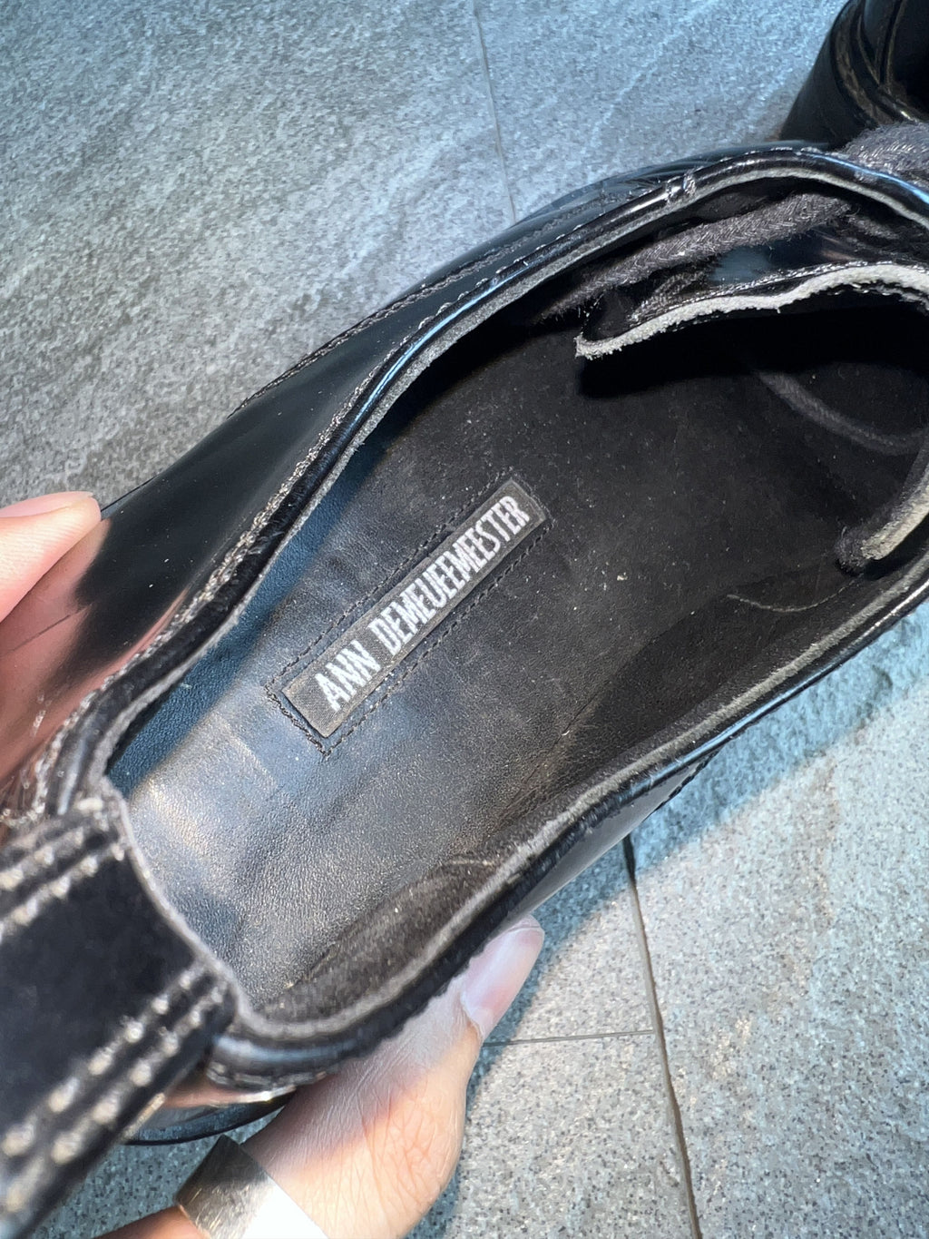 Ann Demeulemeester Leather Commando Sole Derbies EU37