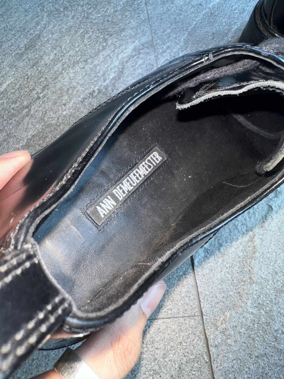 Ann Demeulemeester Leather Commando Sole Derbies EU37