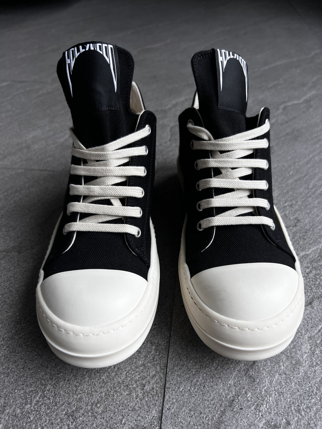 Rick Owens Hollywood Low Sneakers Black Milk EU40