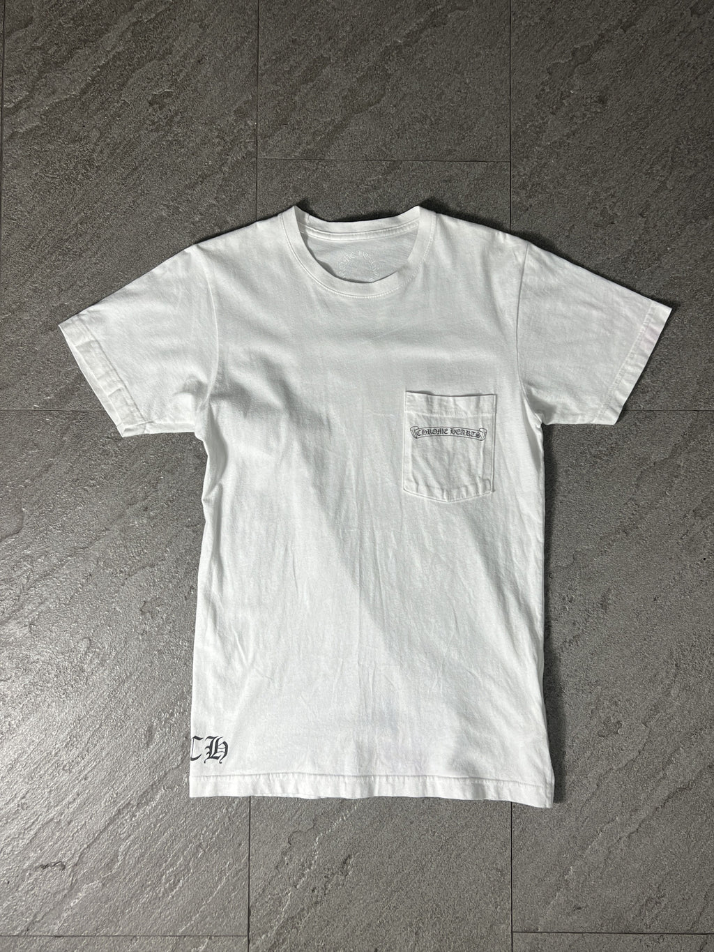 Chrome Hearts Big Cross Back Print Pocket Tee White S