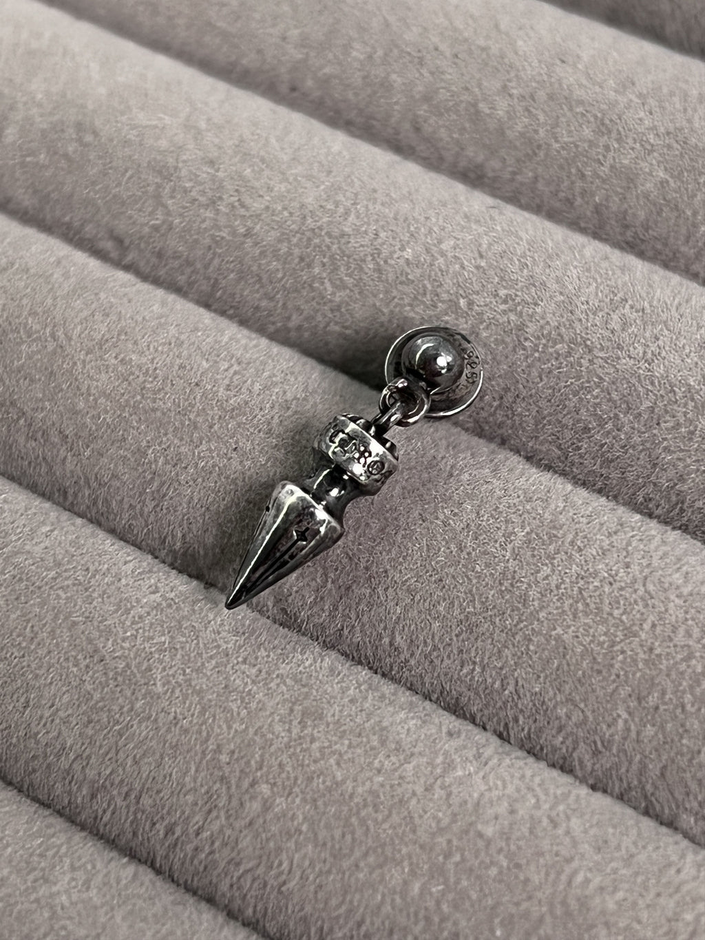 Chrome Hearts Spike Dangle Stud Earring 925 Silver