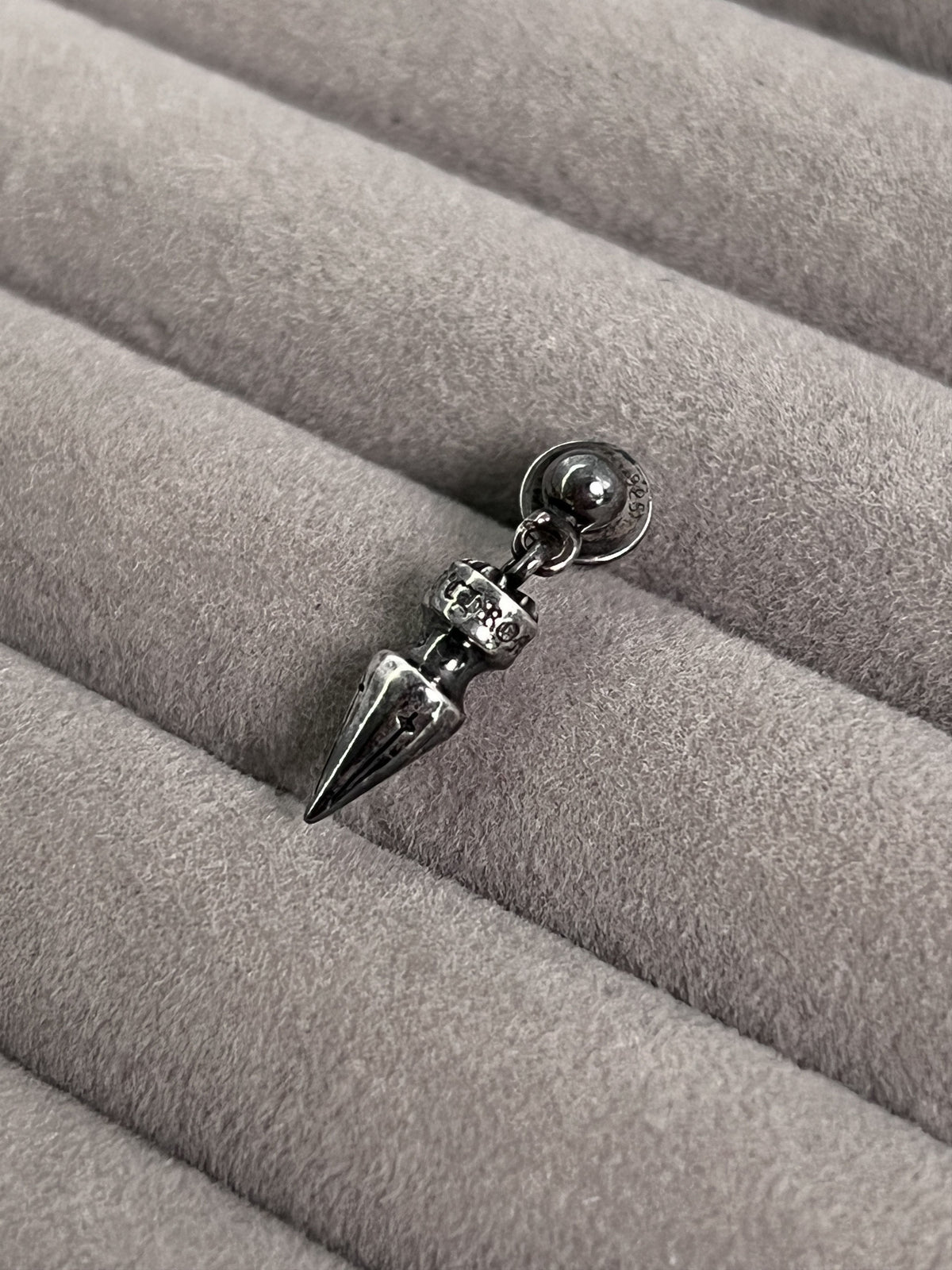 Chrome Hearts Spike Dangle Stud Earring 925 Silver