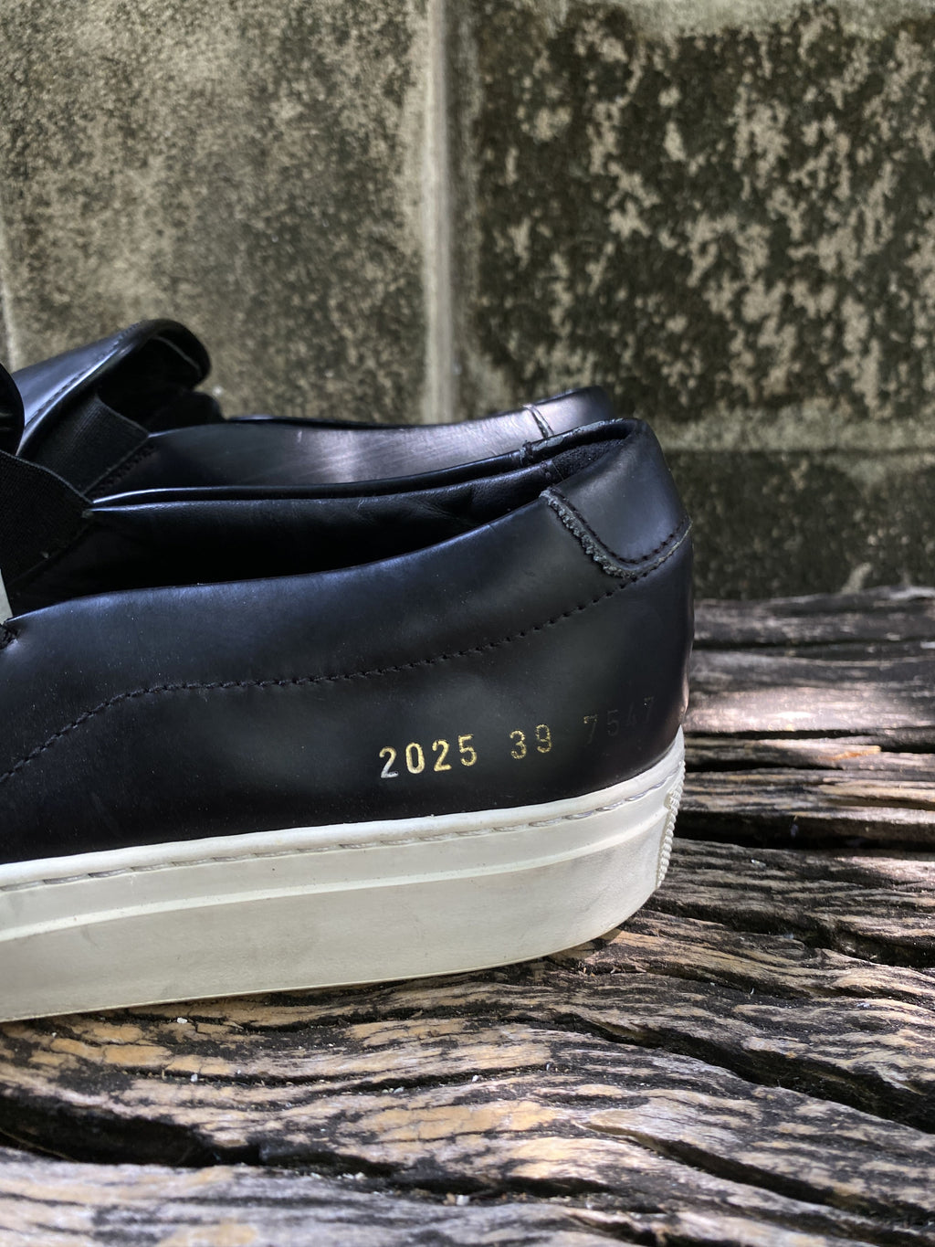 Common Projects Black Leather Slip-Ons EU 39