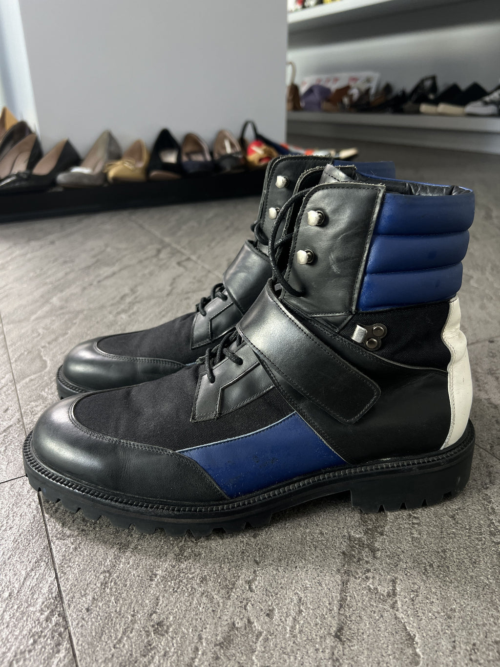 Songzio Homme Strap Combat Boots Vibram Sole