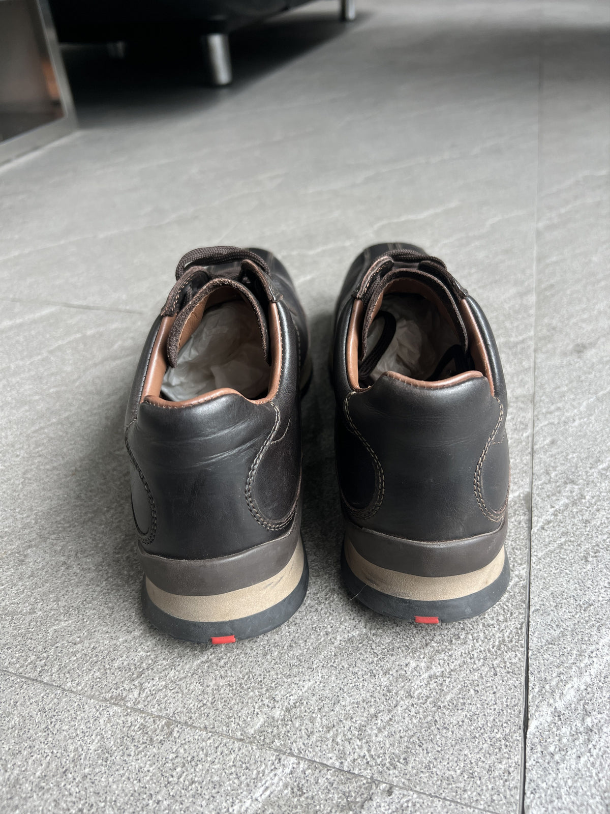 Vintage Prada Sport 4E0735 Square Toe Leather Sneakers