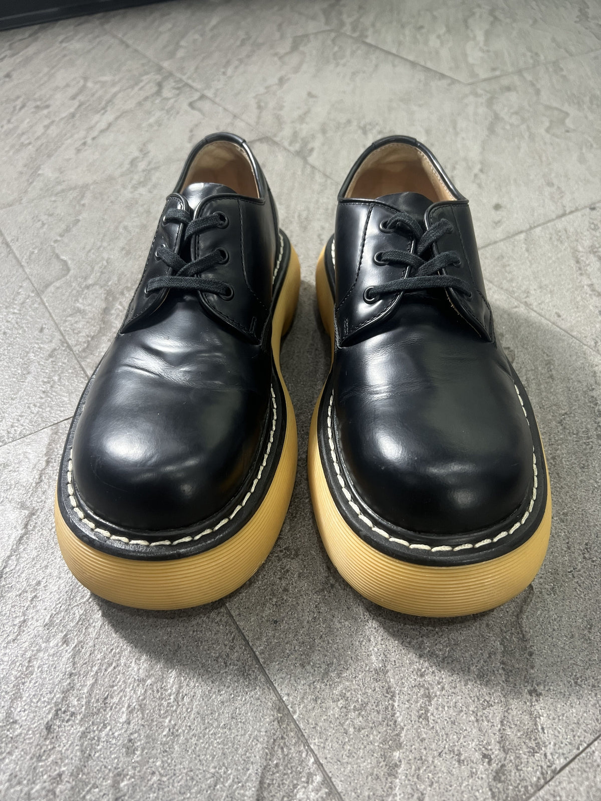 Bottega Veneta Leather Derby Lug Sole Black 40
