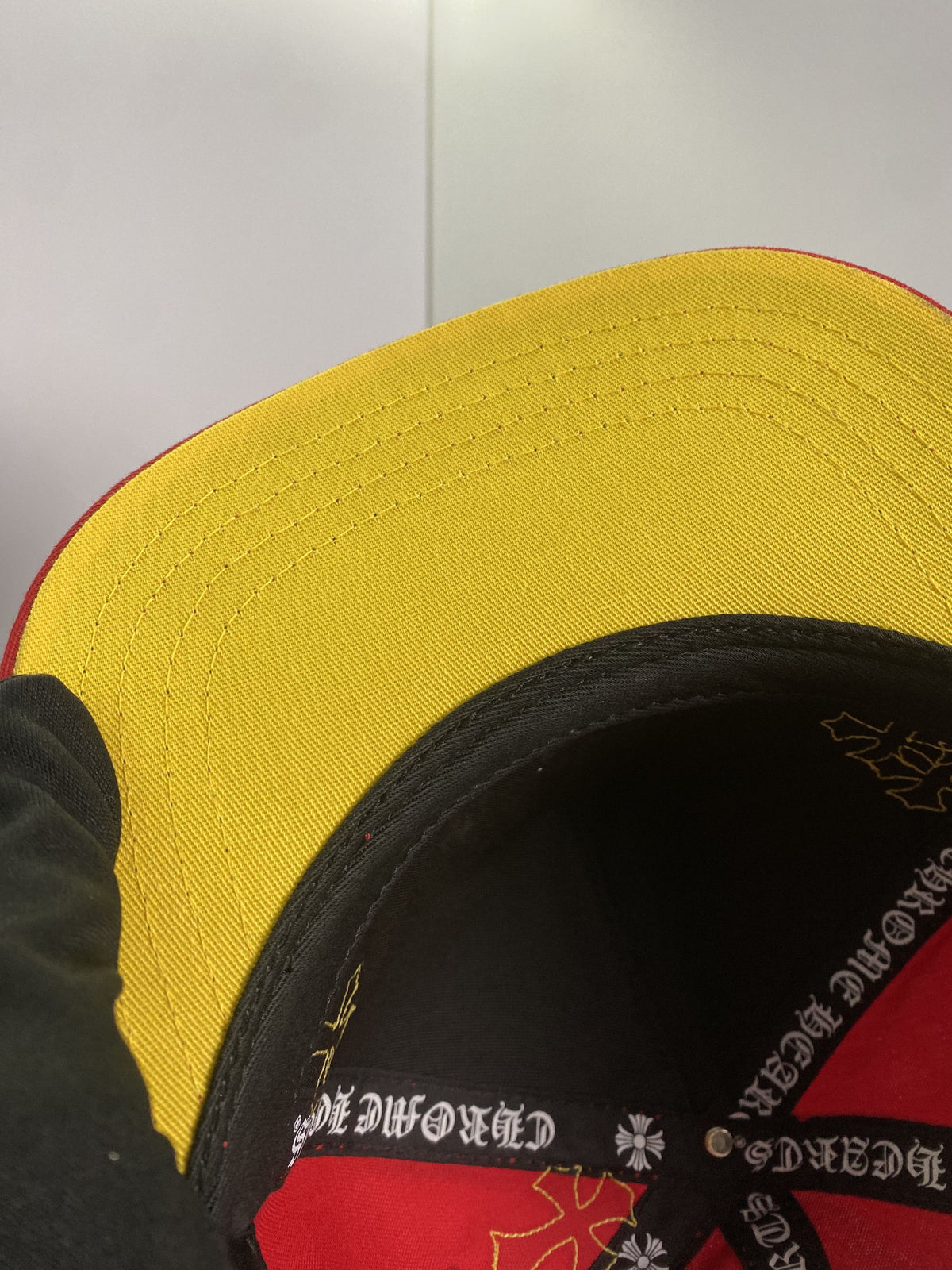Chrome Hearts Red Yellow Multi Cross Patches Snapback Cap