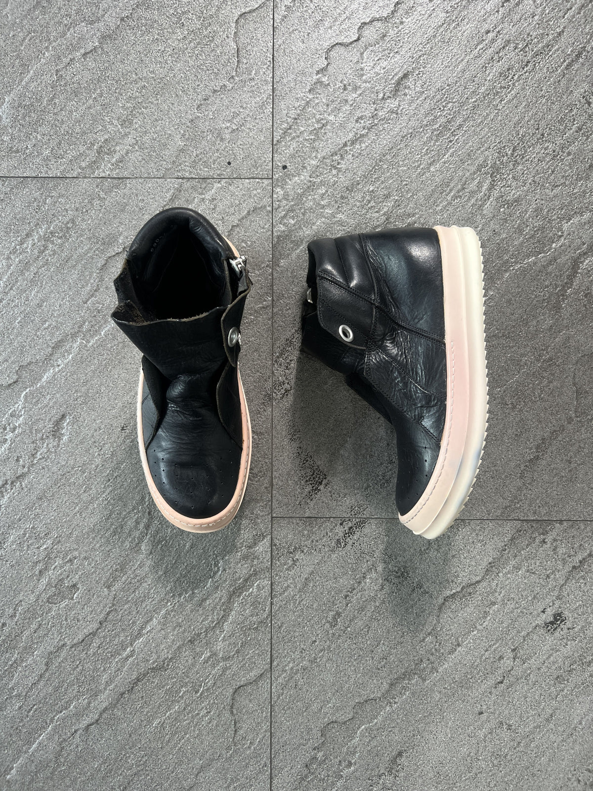 Rick Owens Leather Side Zip Sneakers Black EU36.5