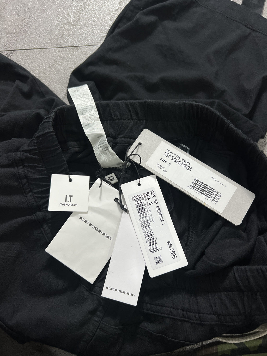 Rick Owens DRKSHDW Bela Shorts Black Oyster S