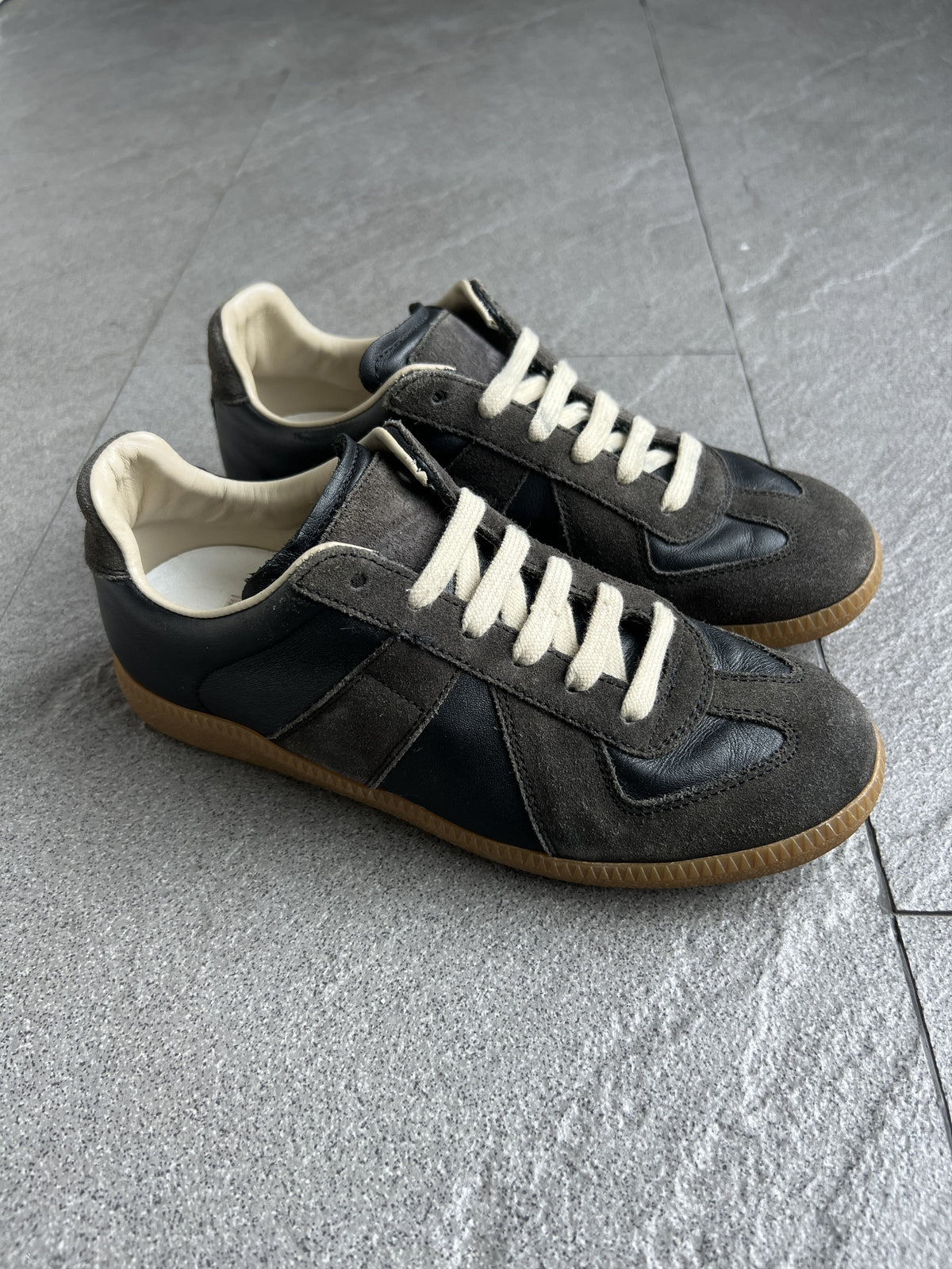 Maison Margiela Black Leather Replica GAT Sneakers