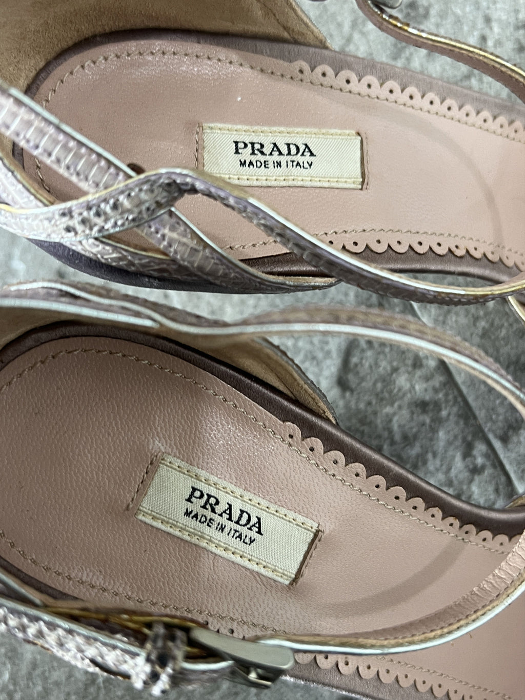 Prada Satin Ankle Strap Heels Lavender Pink 35