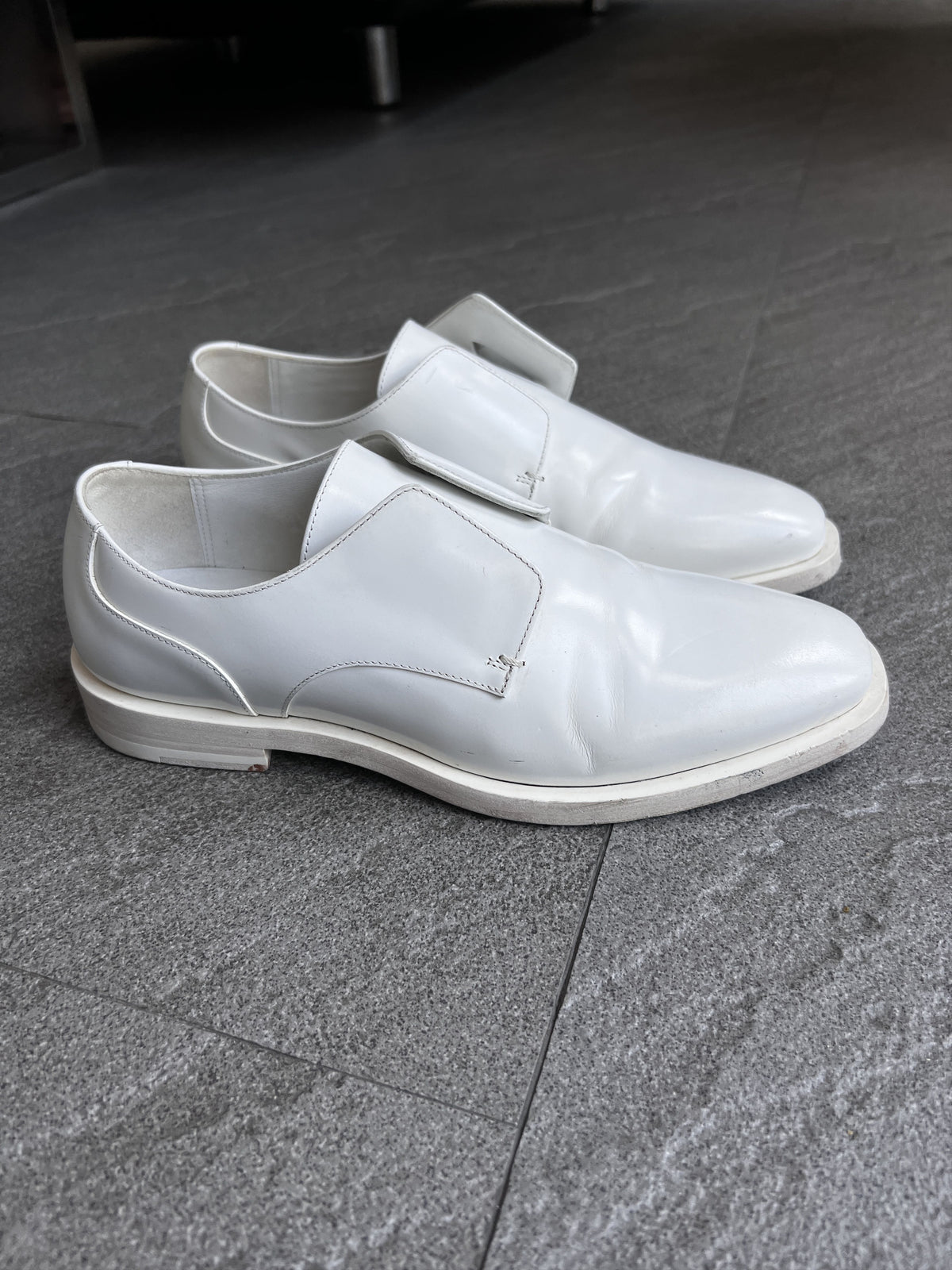 Jil Sander White Leather Concealed Lace Derby EU37