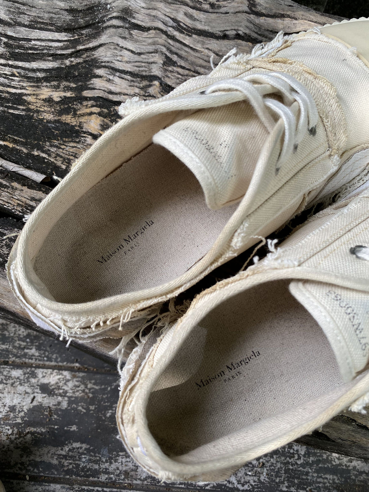 Maison Margiela Distressed Canvas Low Sneakers Size 41