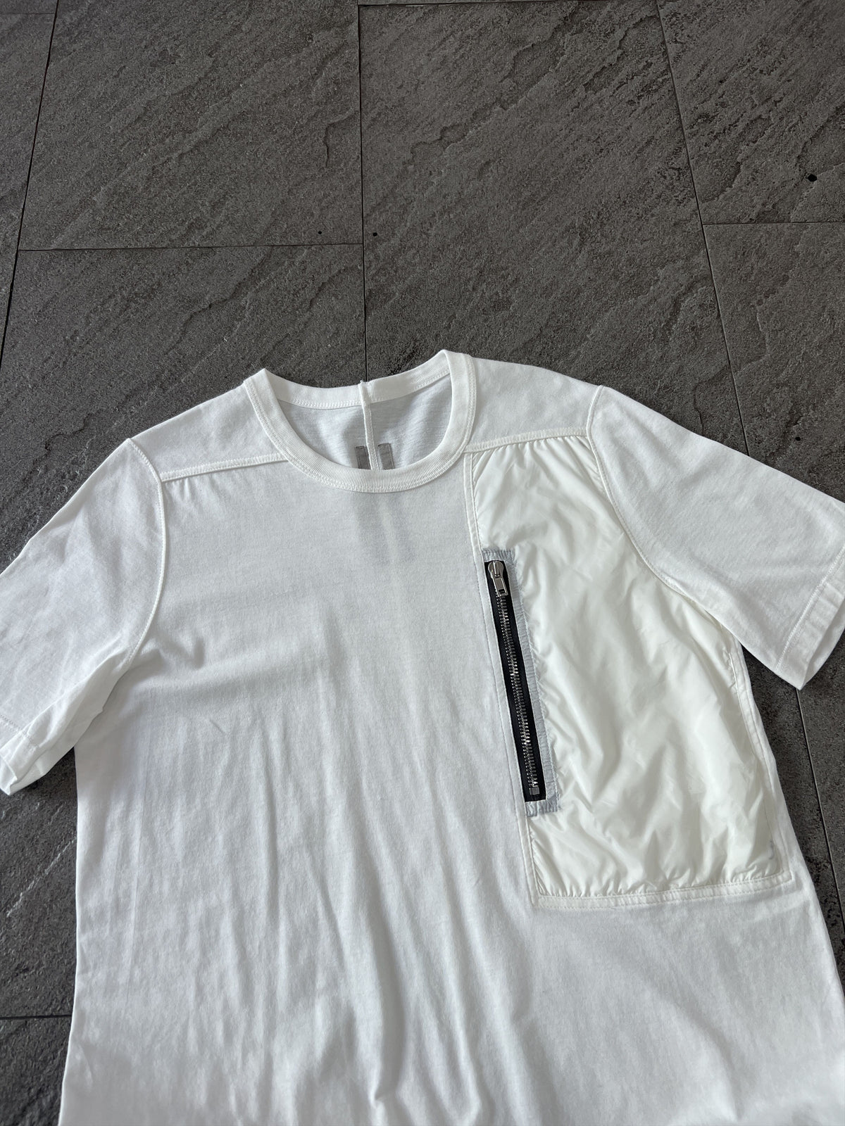 Rick Owens Zip Pocket Tee Milk White Medium
