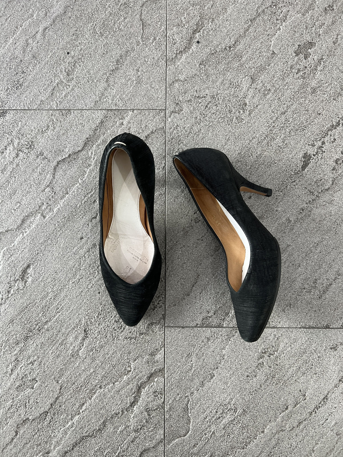 Maison Margiela 22 Black Leather Pumps Heels EU35