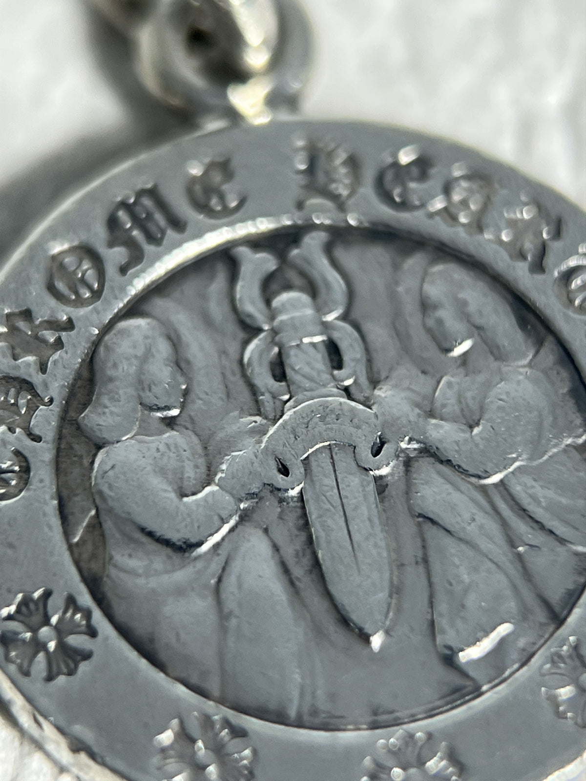 Chrome Hearts Dagger Medallion Pendant Charm Silver