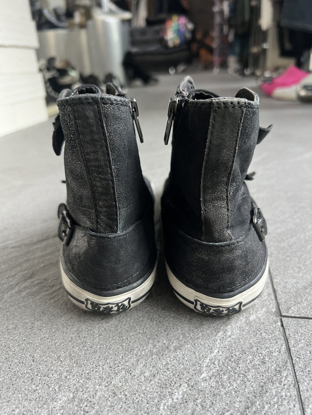 ASH Virgin Multi Buckle Leather High Top Sneakers EU36