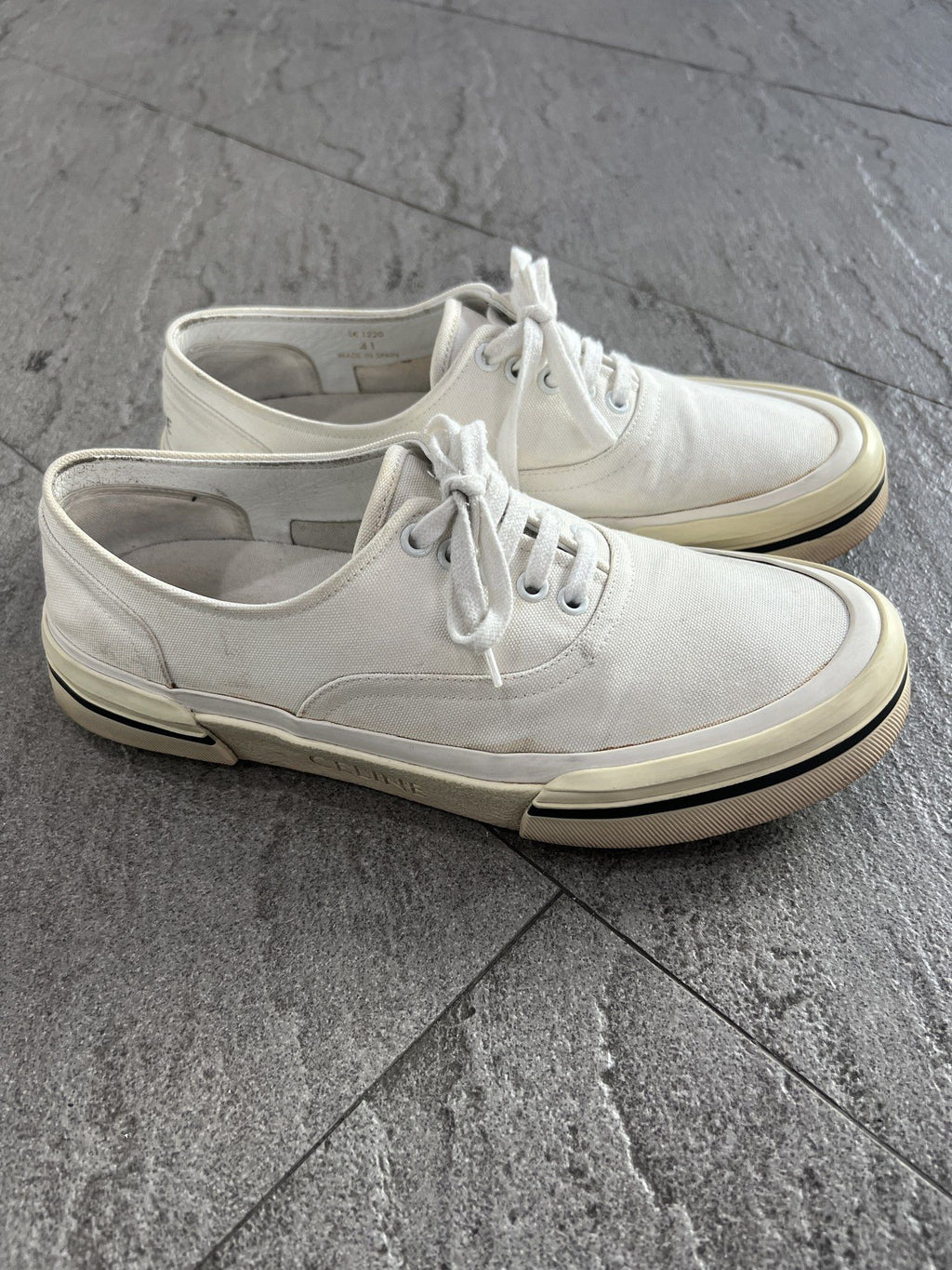 Celine Canvas Low Top Sneakers White EU 41
