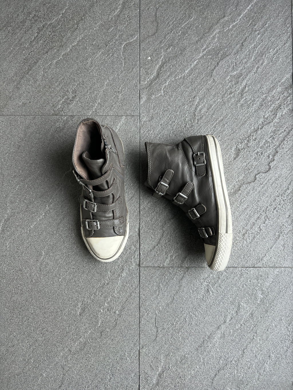 ASH Multi Buckle Leather High Top Sneakers EU37