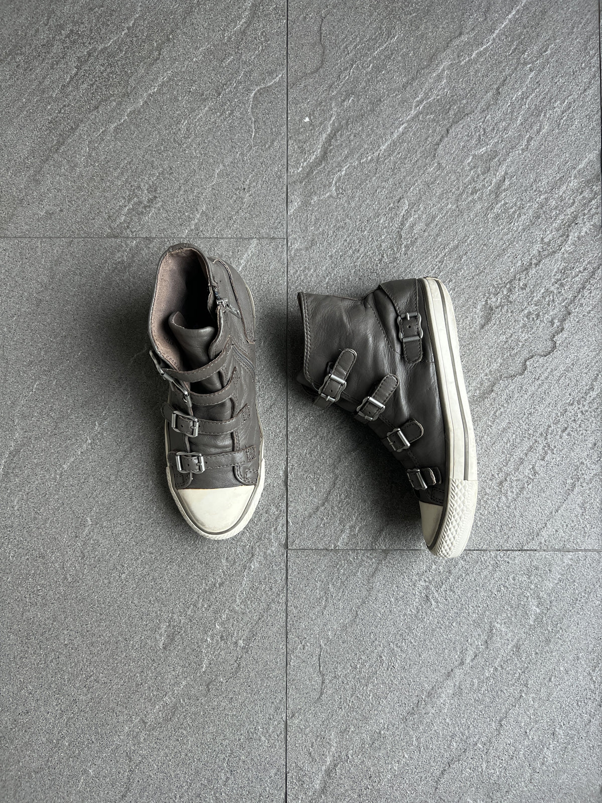 ASH Multi Buckle Leather High Top Sneakers EU37