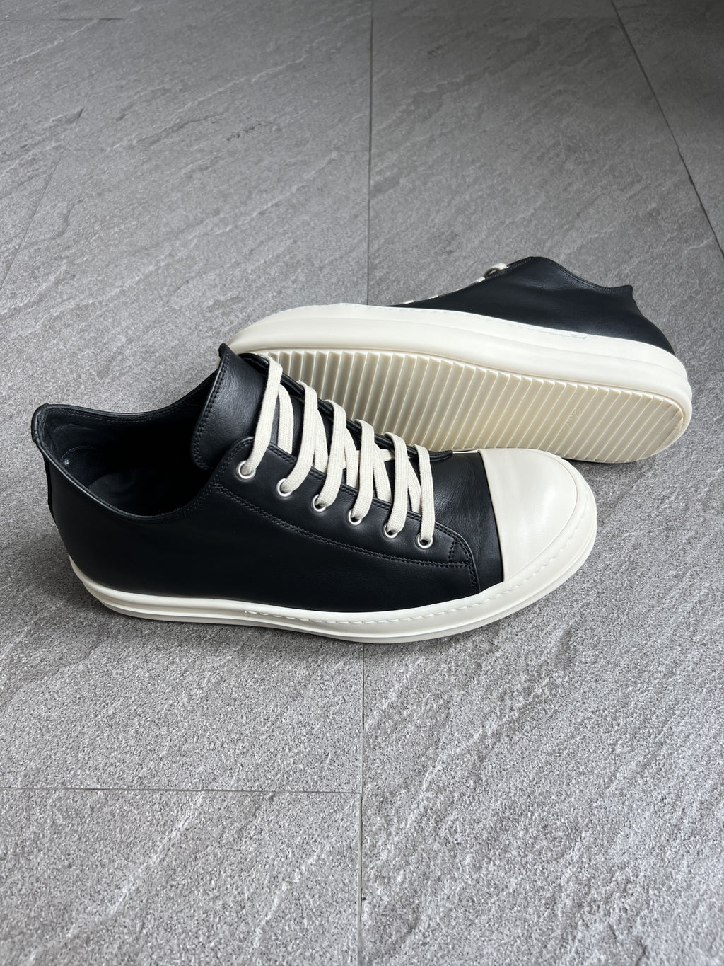 Rick Owens Ramones Low Sneakers Black Milk EU43 New w/ Box