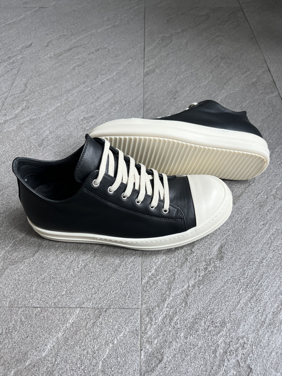 Rick Owens Ramones Low Sneakers Black Milk EU43 New w/ Box