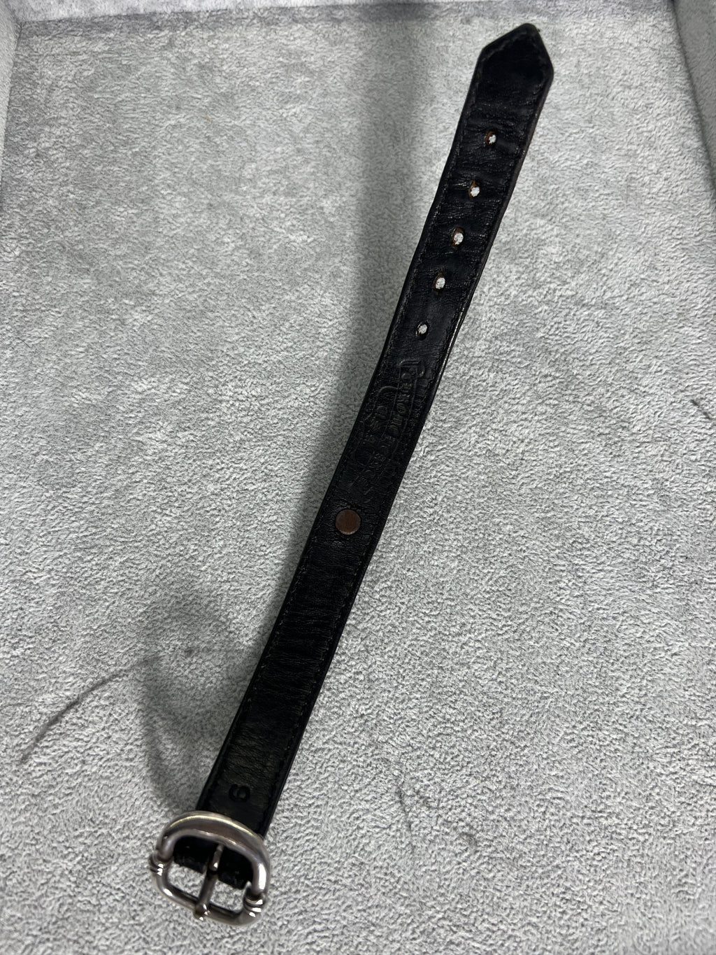 Chrome Hearts Leather Bracelet Floral Buckle 925