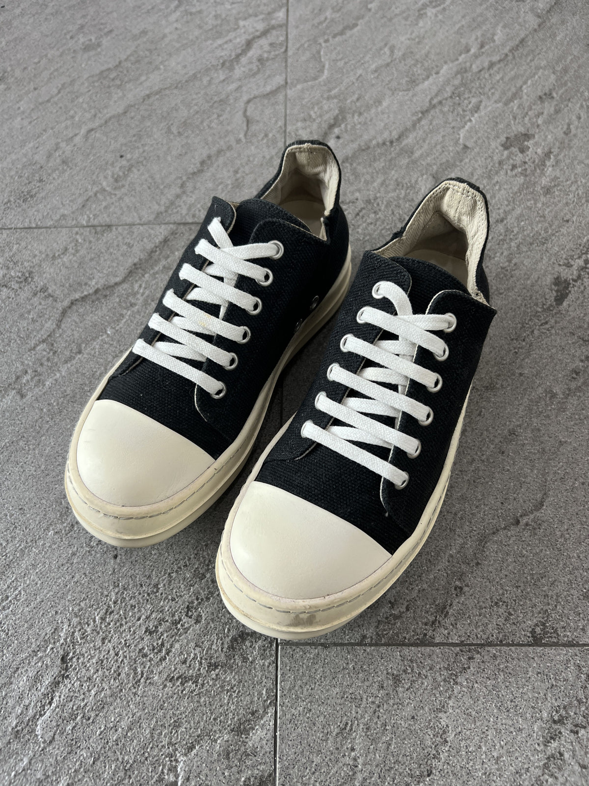 Rick Owens DRKSHDW Low Ramones Black Canvas