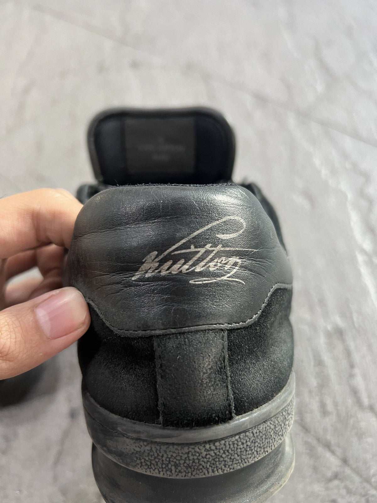 Louis Vuitton LV Trainer Black Suede UK 6.5