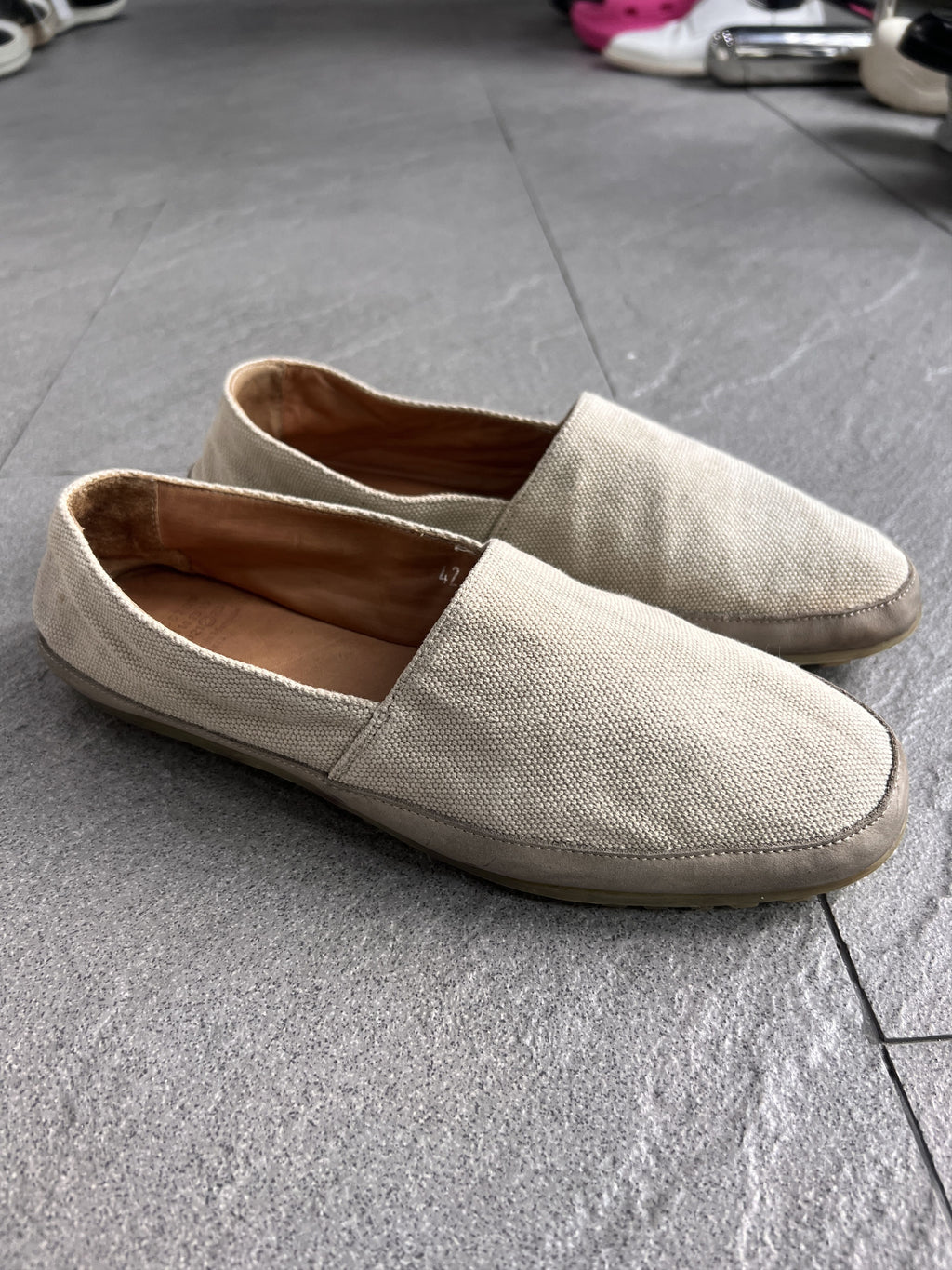 Maison Margiela Canvas Slip On Lug Sole Shoes 42