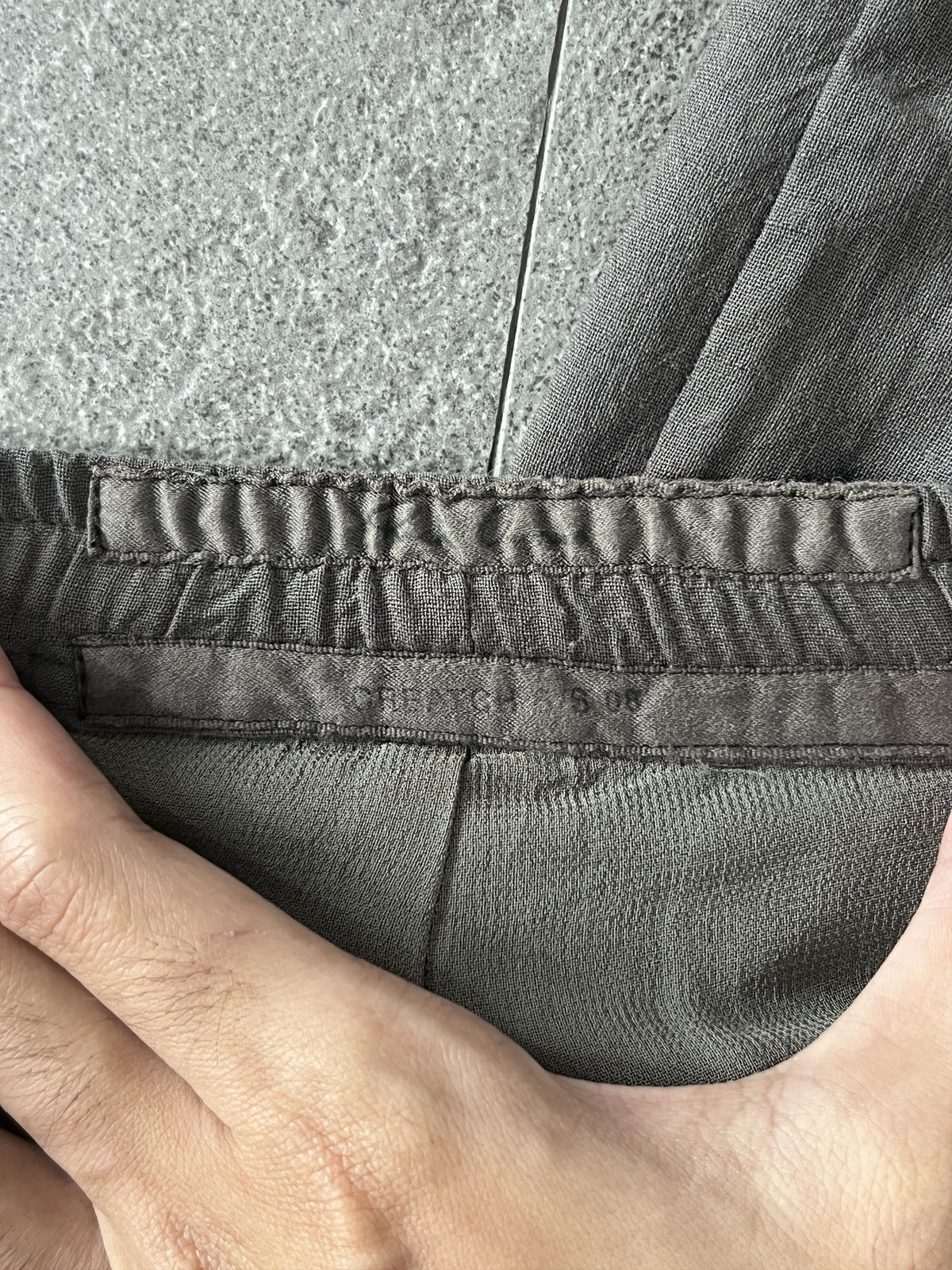 Rick Owens Dust Drop Crotch Raw Hem Cropped Pants
