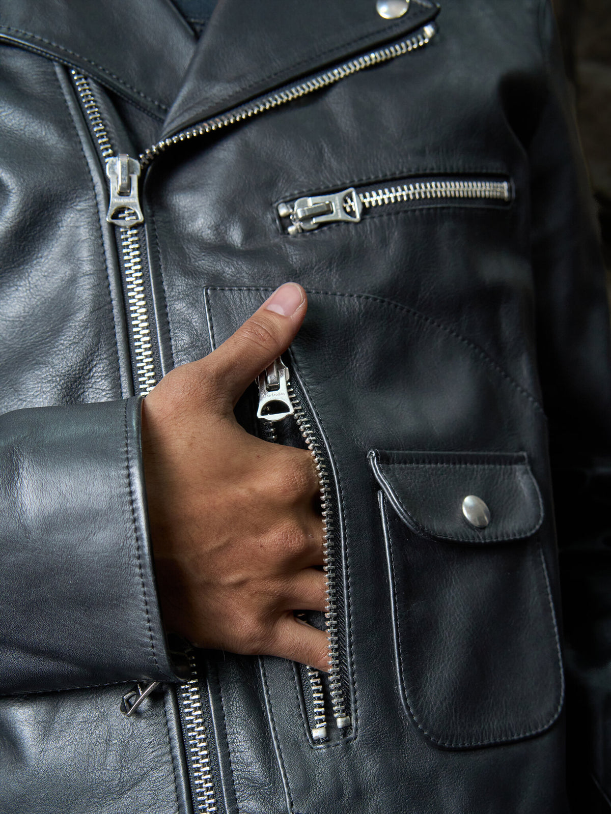 Acne Studios Leather Biker Jacket