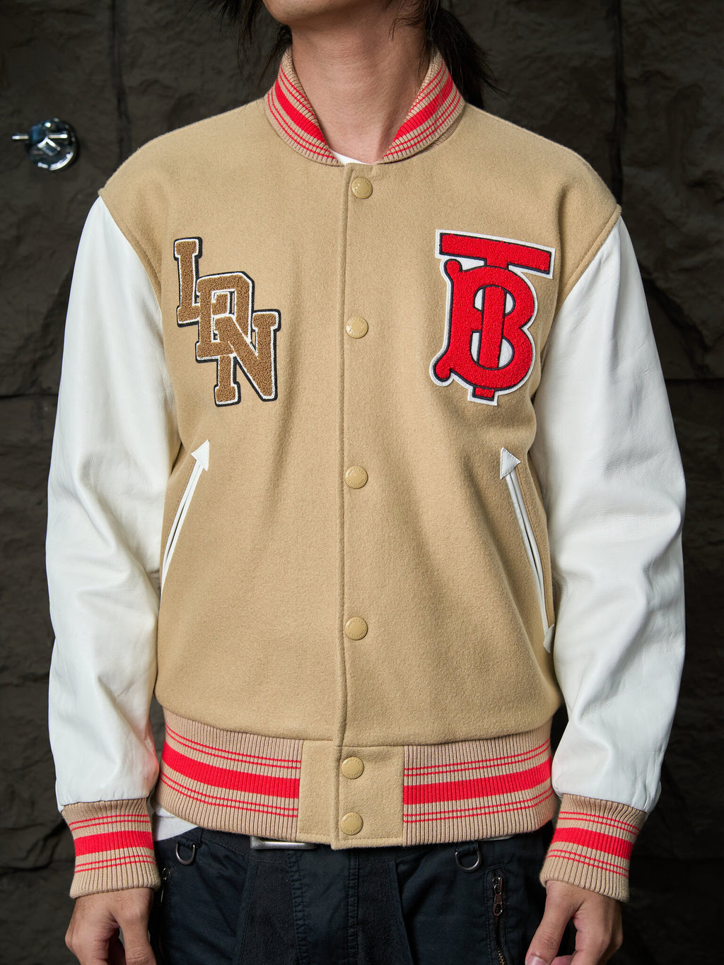 Burberry Wool & Leather Padfield Bomber Jacket Riccardo Tisci