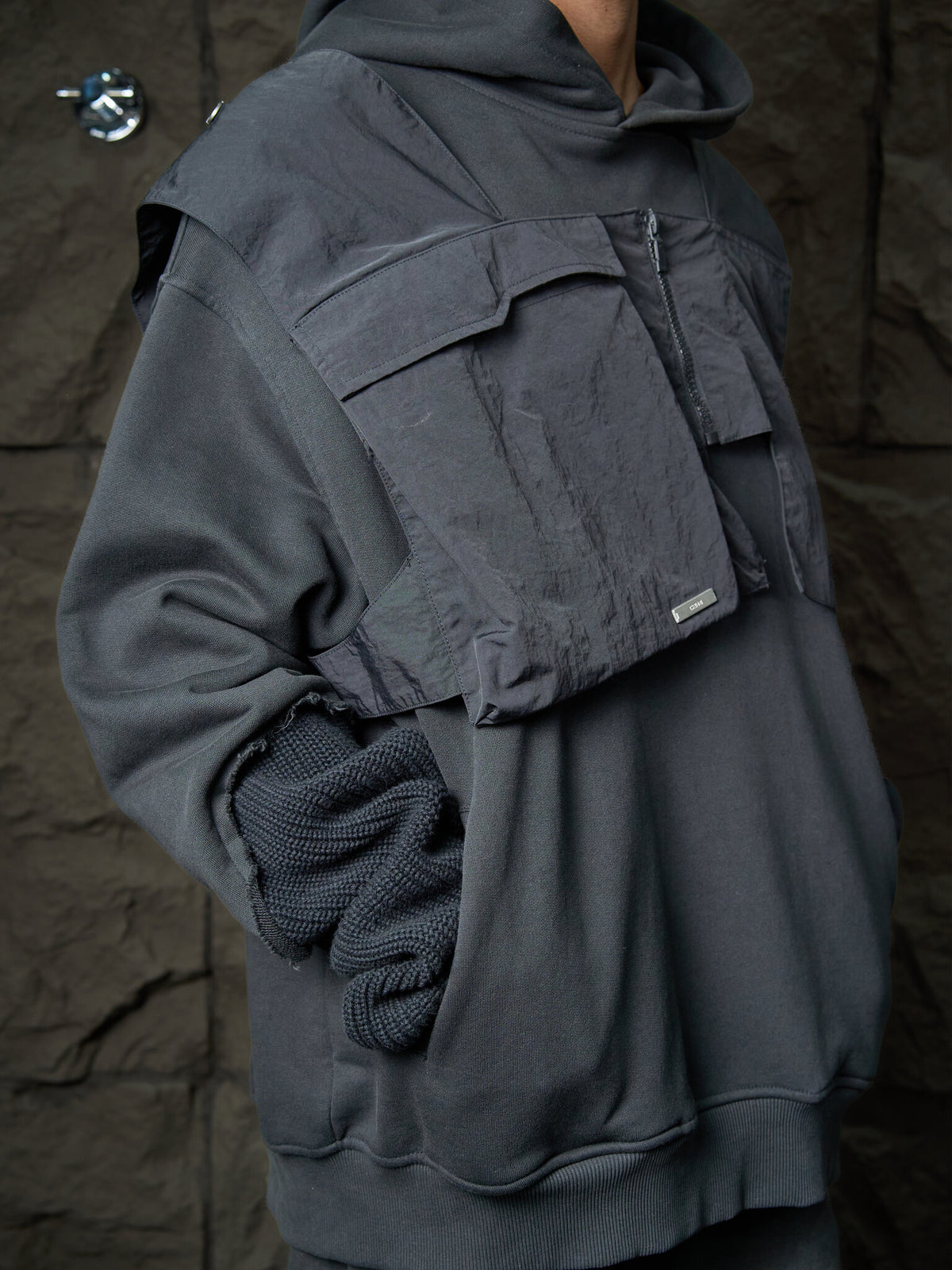 C2H4 Trailblazer Deconstructed Layered Hoodie SS2020