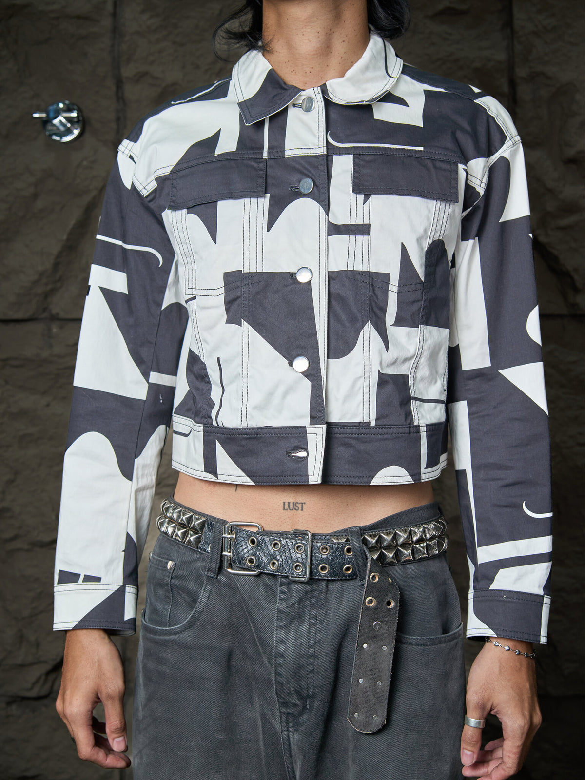 Hiroko Koshino Abstract Stretch Print Jacket