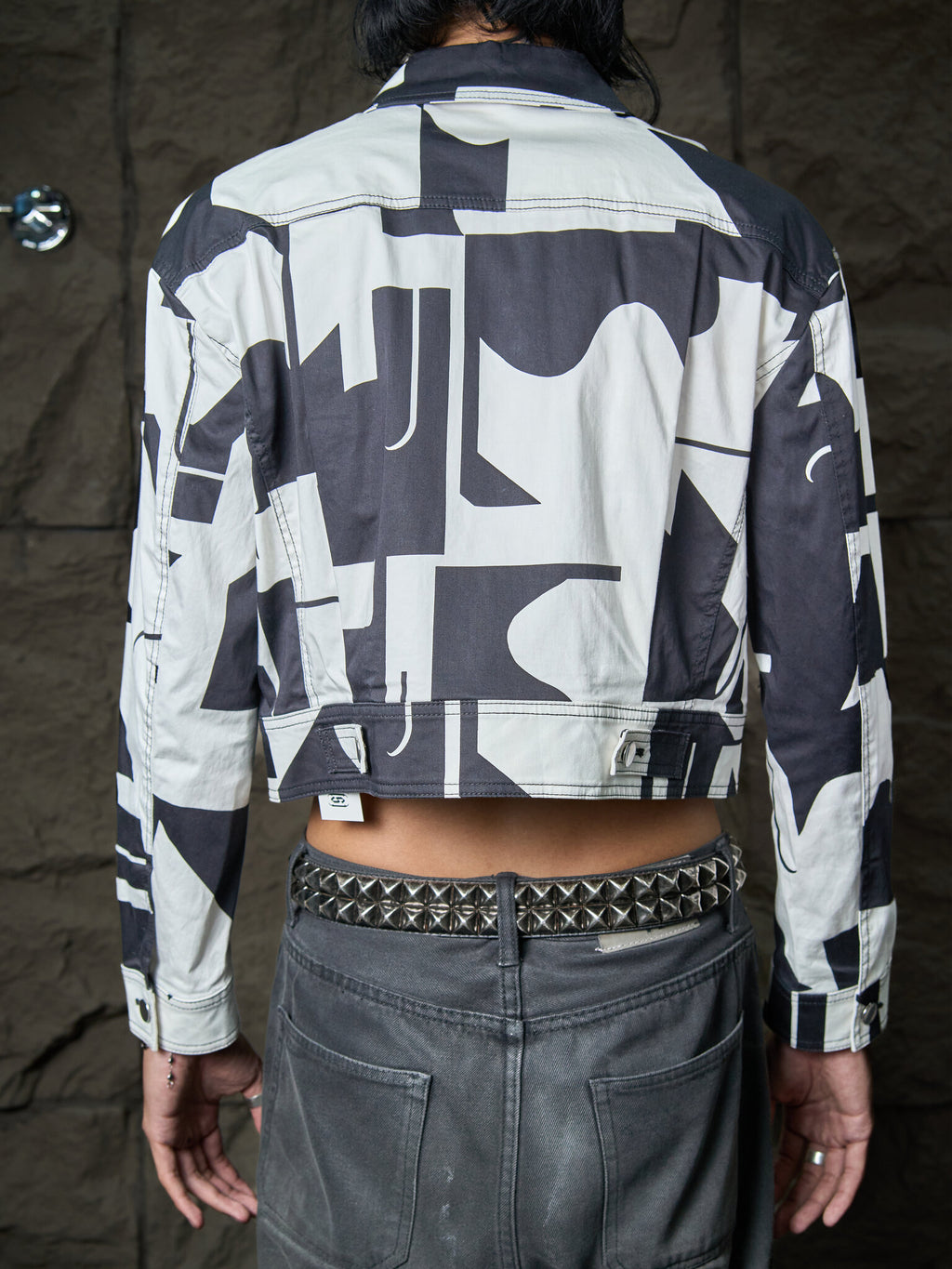 Hiroko Koshino Abstract Stretch Print Jacket