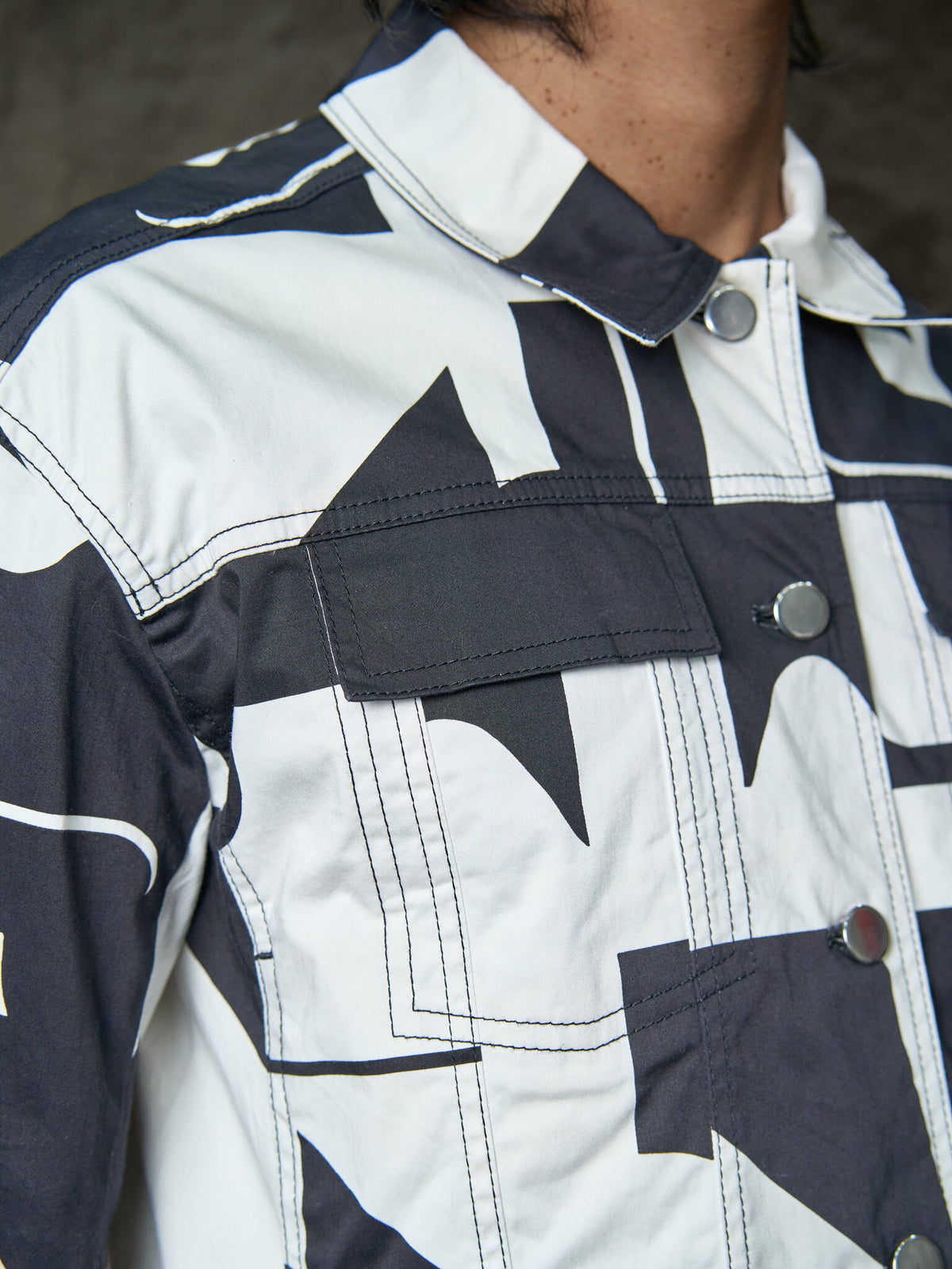 Hiroko Koshino Abstract Stretch Print Jacket