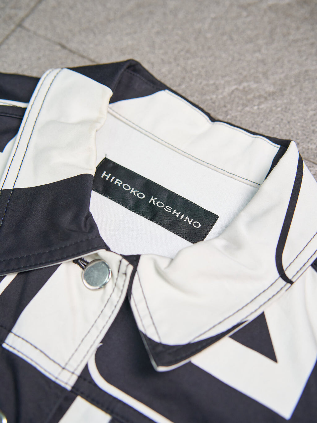 Hiroko Koshino Abstract Stretch Print Jacket
