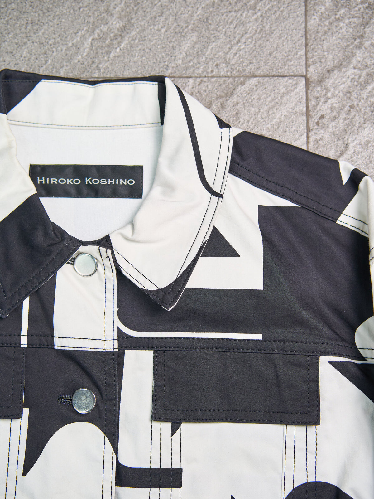 Hiroko Koshino Abstract Stretch Print Jacket