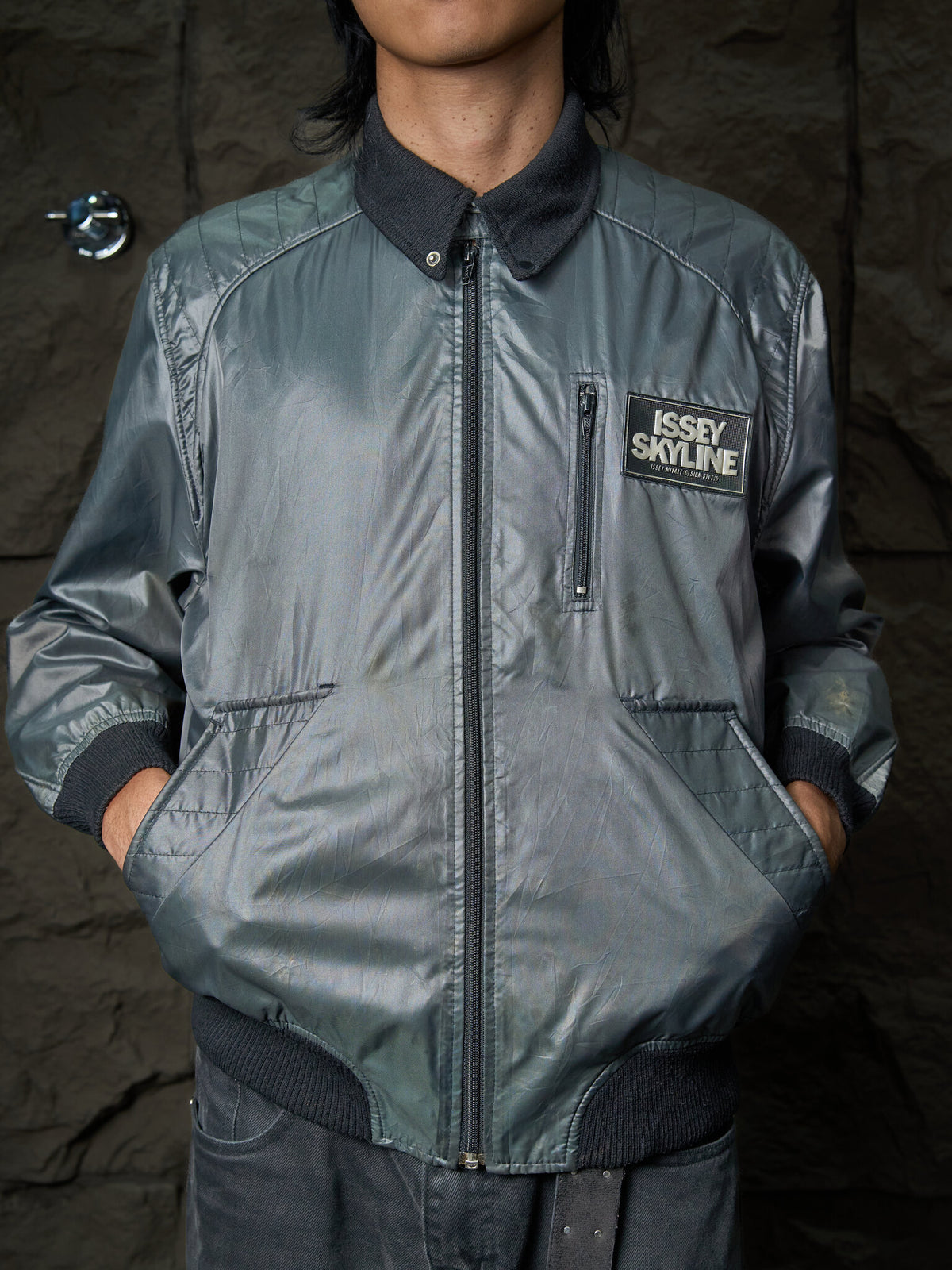 Vintage Issey Miyake Skyline Racing Jacket 80s Black