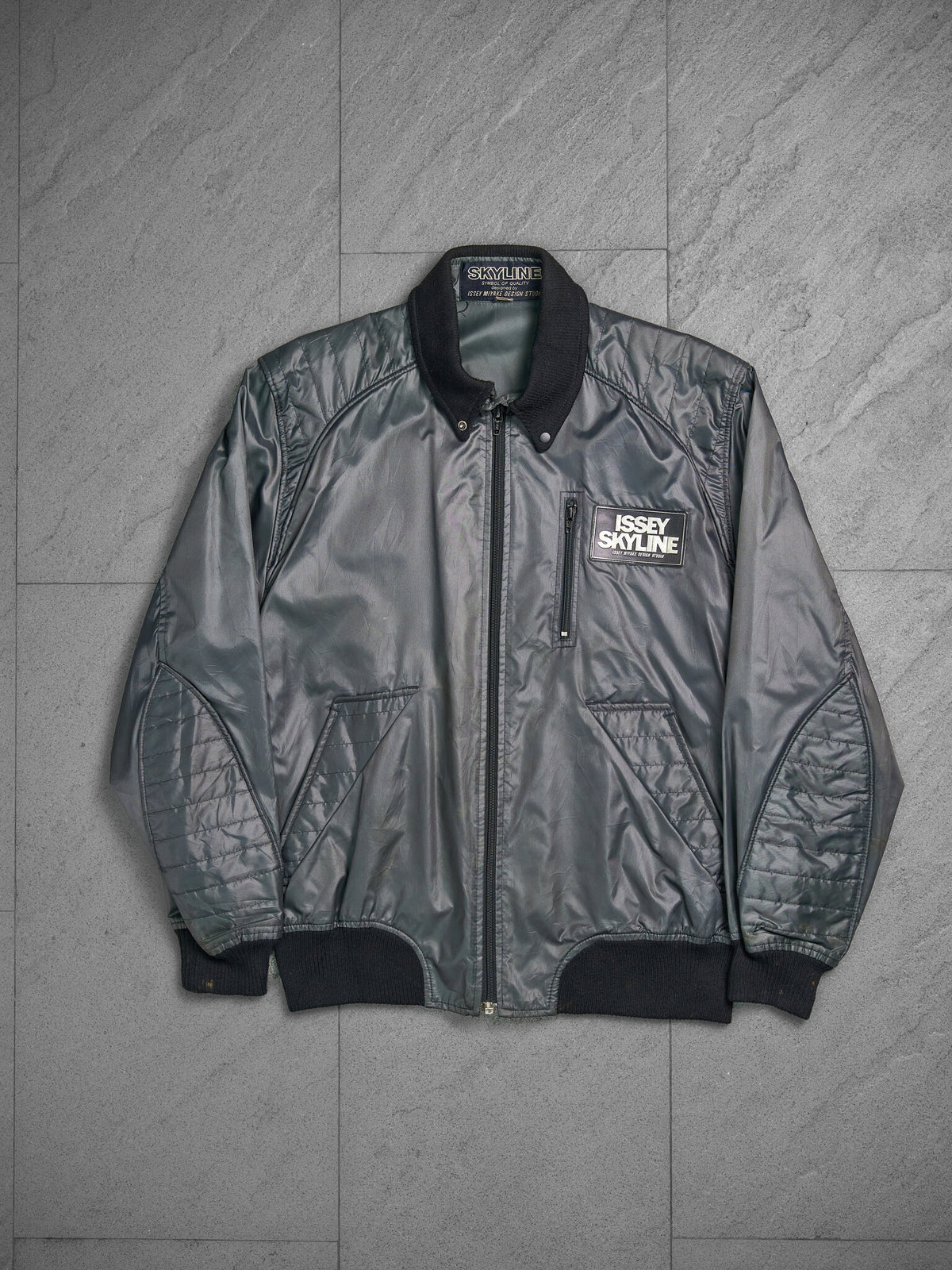 Vintage Issey Miyake Skyline Racing Jacket 80s Black