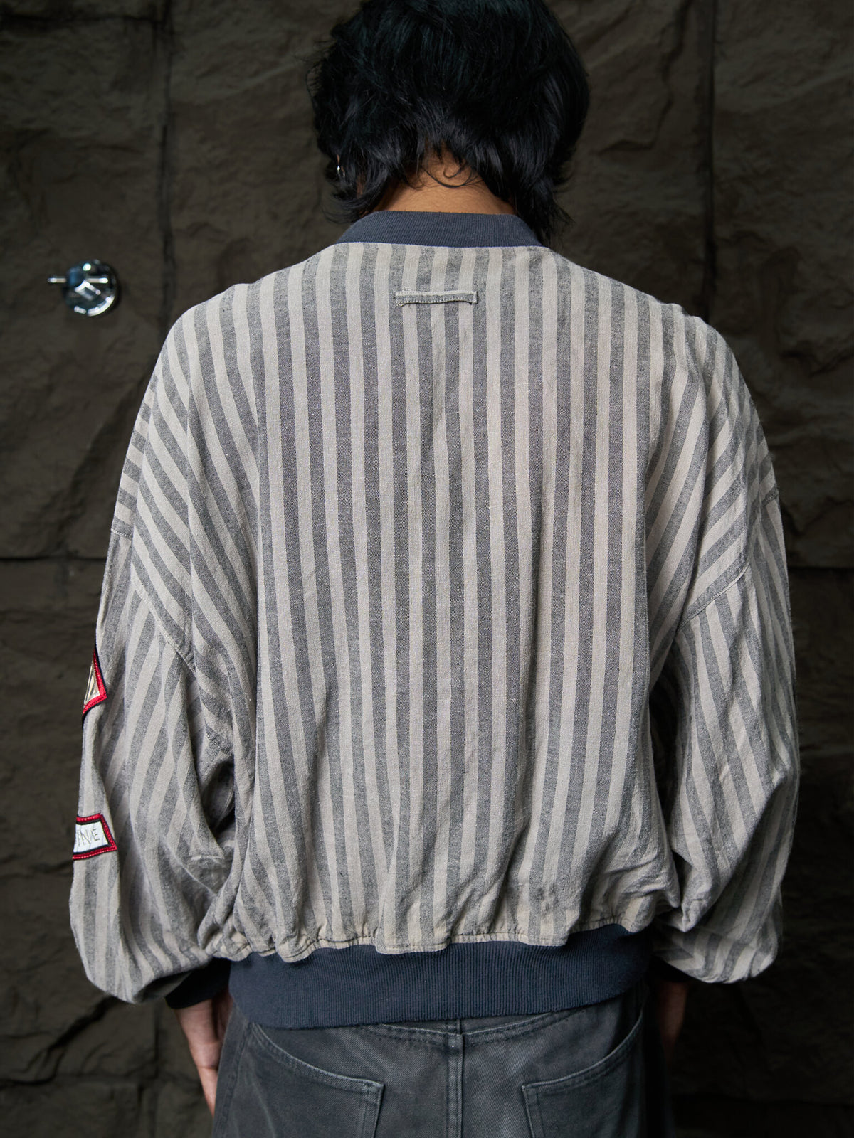 Vintage Jean Paul Gaultier Nouvelle Cuisine Striped Bomber Jacket