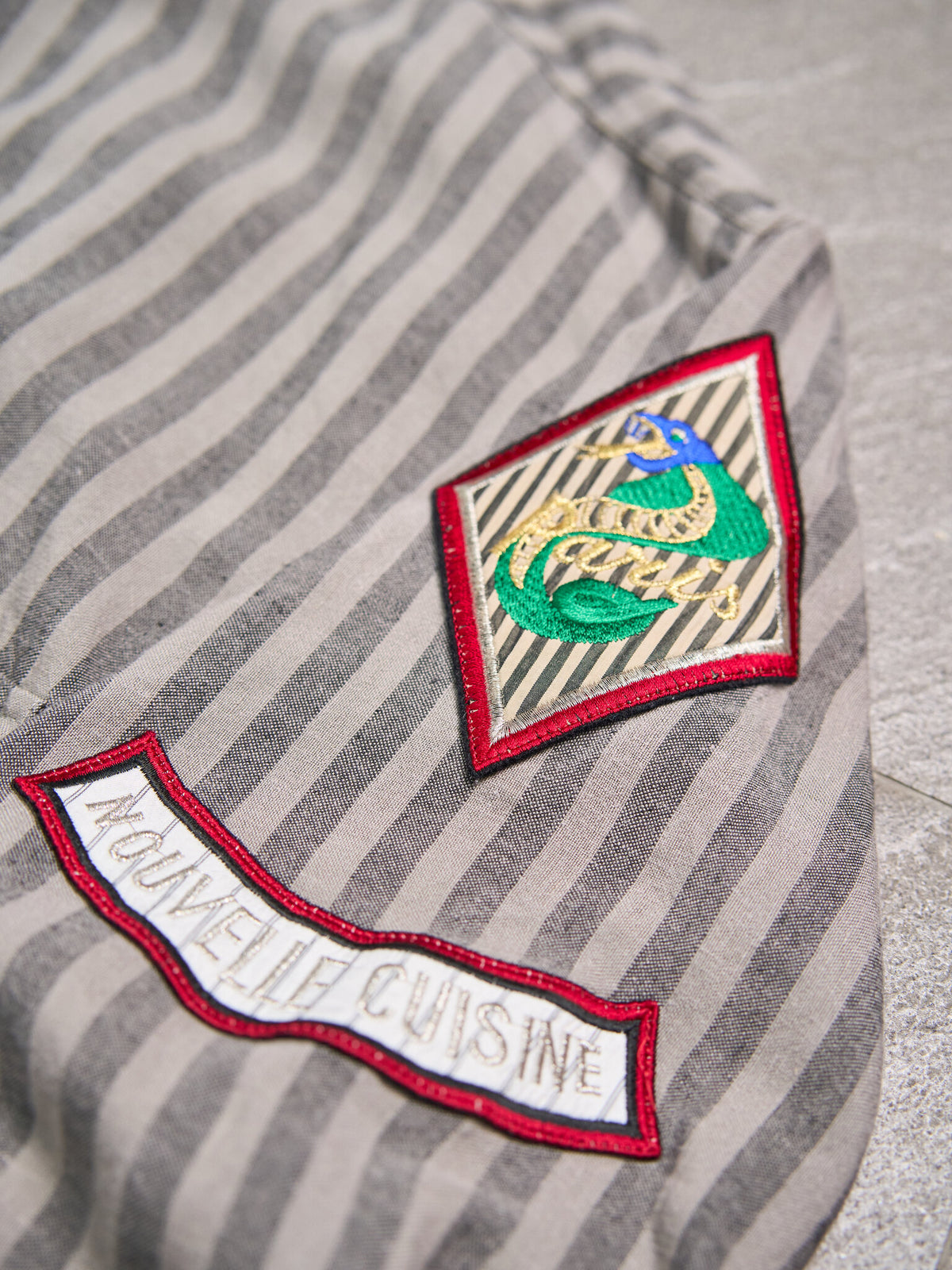 Vintage Jean Paul Gaultier Nouvelle Cuisine Striped Bomber Jacket