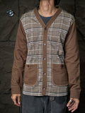 Junya Watanabe Wool Knit Plaid Cardigan