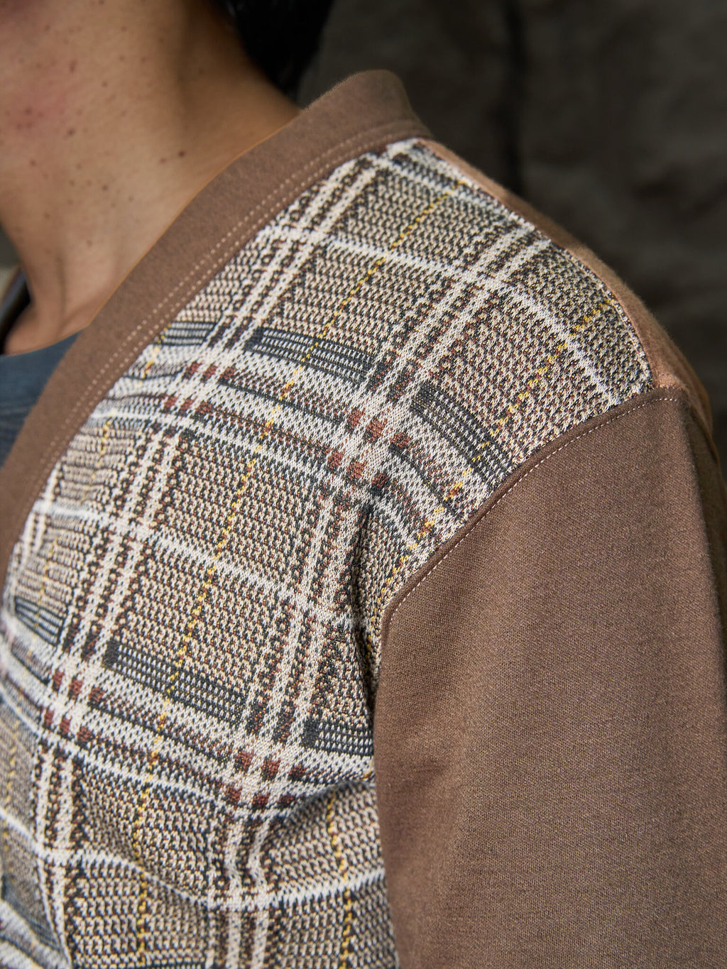 Junya Watanabe Wool Knit Plaid Cardigan